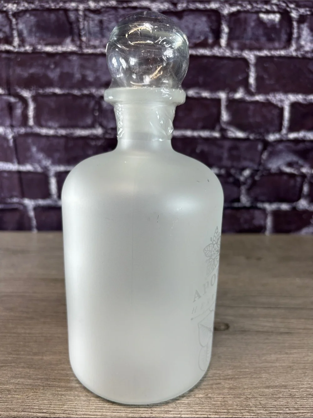 Apothecary Herbs And Potions Frosted Glass Bottle with Stopper